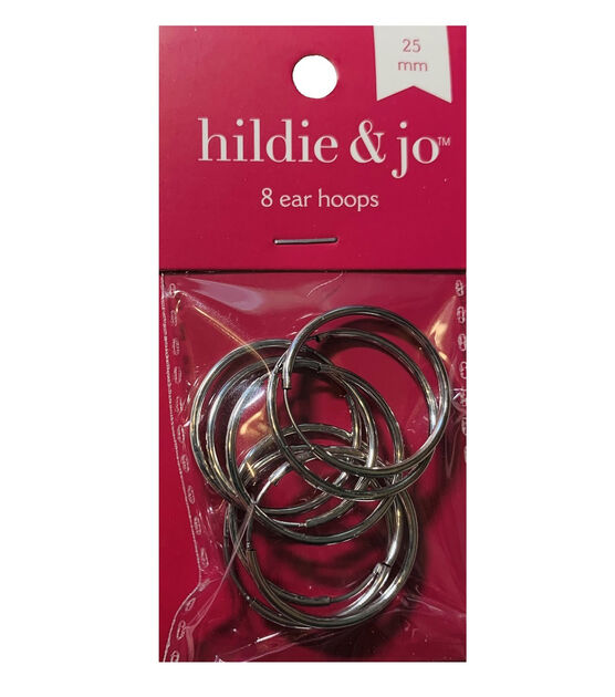 25mm Silver Metal Ear Hoops 8pk by hildie & jo