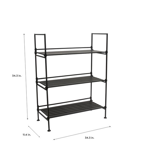 Organize It All 25" x 34" Espresso 3 Tier Freestanding Shelf, , hi-res, image 4
