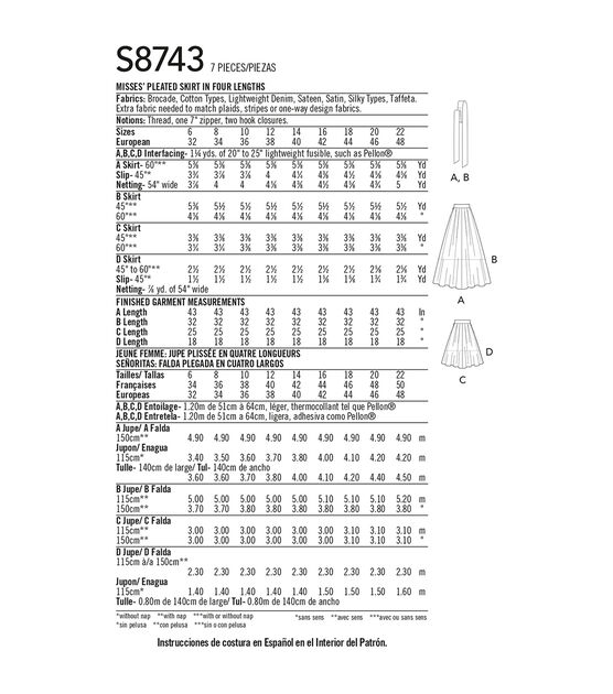Simplicity Pattern S8743  Misses Pleated Skirt Size R5 (14-16-18-20-22), , hi-res, image 3