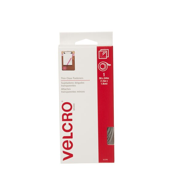 VELCRO Brand Thin Clear 5'x3/4' in Tape Clear