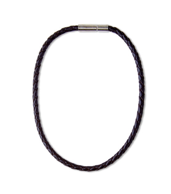 8" x 3mm Brown Leather Braided Bracelet by hildie & jo, , hi-res, image 2