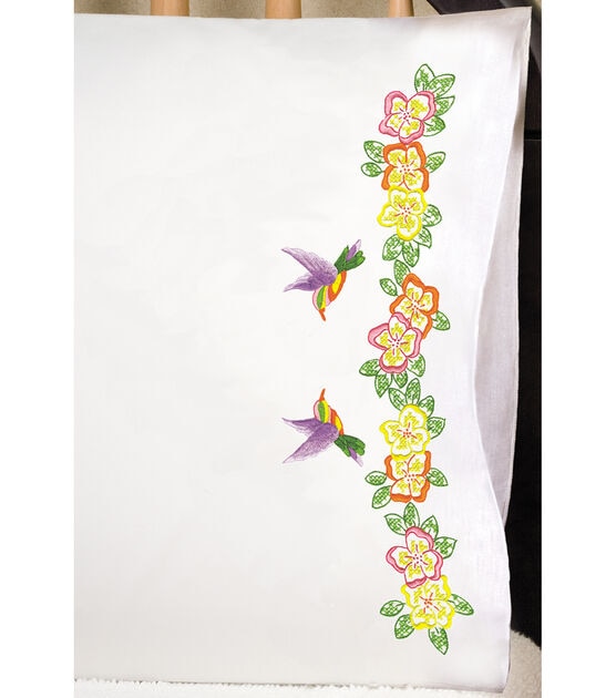 Tobin 30" x 20" Hummingbird Stamped Embroidery Pillowcases 2pk