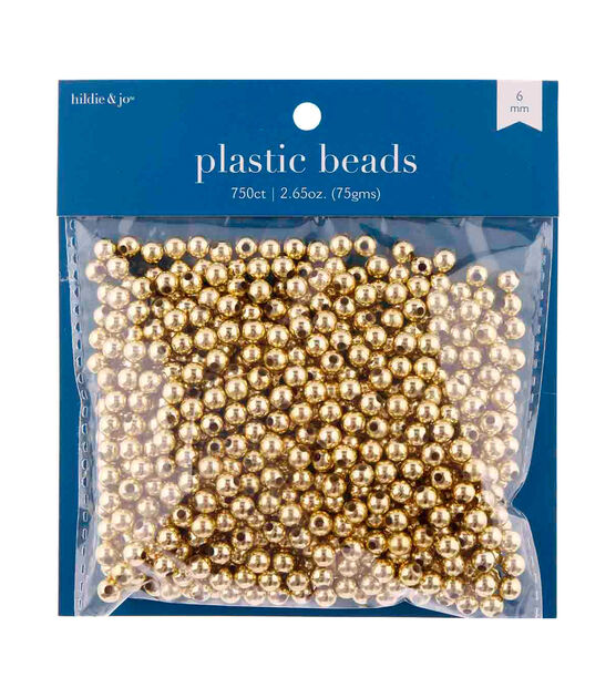 6mm Shiny Gold Plastic Beads 750pc by hildie & jo