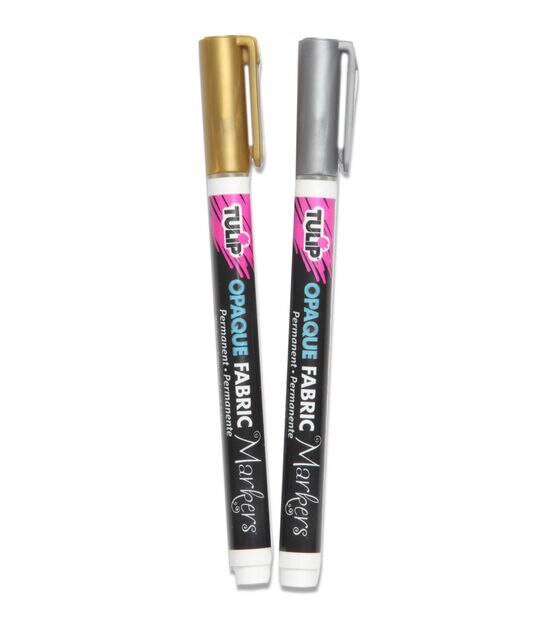 Tulip 2 Pack Opaque Fabric Markers Metallic, , hi-res, image 2