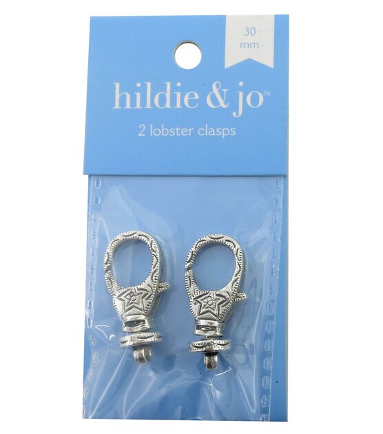 30mm Silver Decorative Lobster Clasps 2pk by hildie & jo
