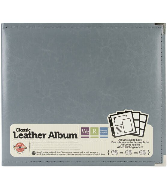 Scrapbook Classic Leather 3 Ring Album Aqua 12X12