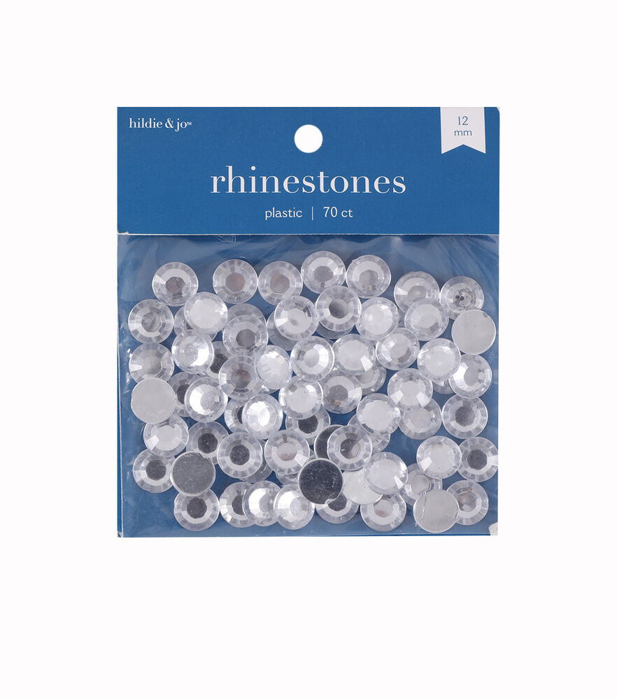 12mm Round Acrylic Crystal Rhinestones 70pk by hildie & jo, Crystal, swatch
