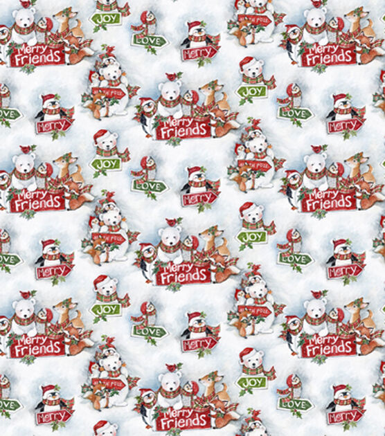 Susan Winget Merry Friends Christmas Cotton Fabric, , hi-res, image 3