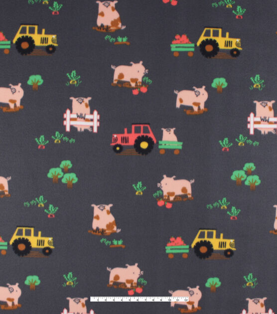 Pigs On The Farm Blizzard Prints Fleece Fabric, , hi-res, image 4