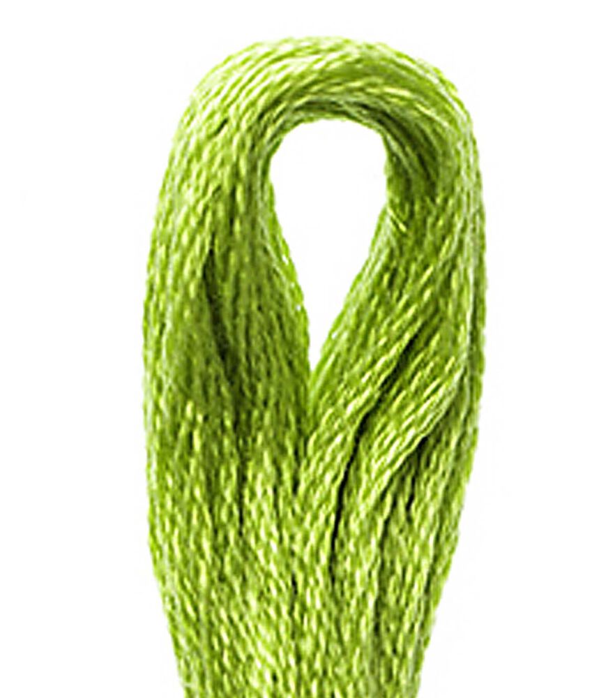 DMC 8.7yd Greens 6 Strand Cotton Embroidery Floss, 907 Light Parrot Gree, swatch, image 11