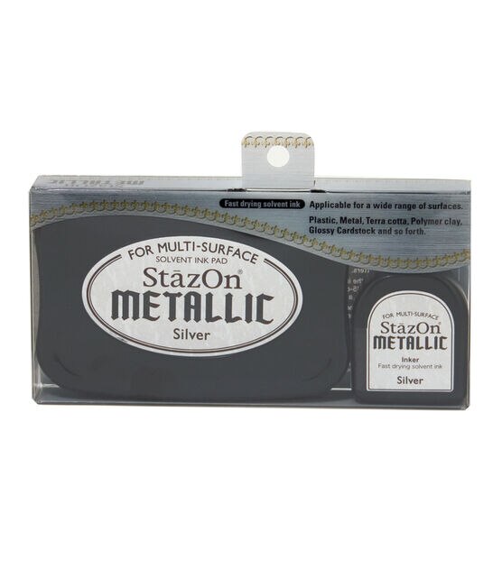 Staz On Metallic Ink Pad - Silver (Ink Set with re-inker) from   at Mic Moc Curated Emporium