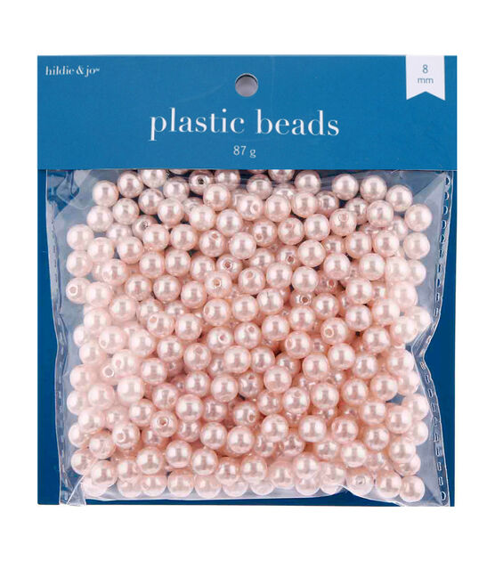 8mm Light Pink Round Plastic Pearl Beads 360pc by hildie & jo
