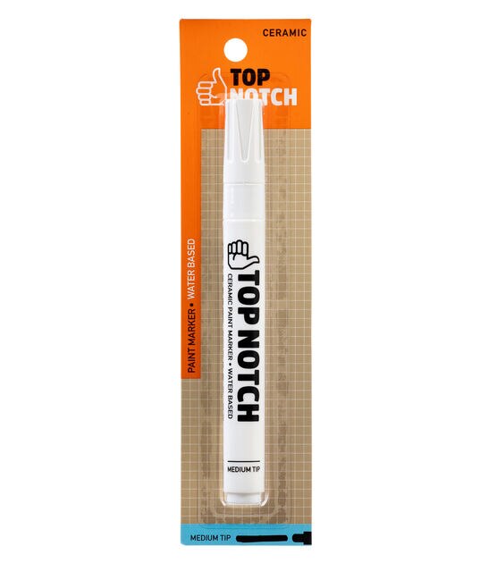 White Medium Tip Water Based Ceramic Paint Marker by Top Notch