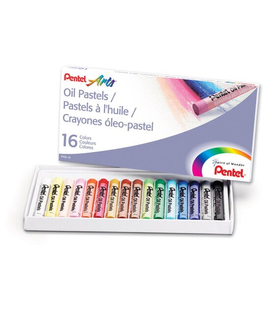 Pentel Oil Pastel Set with Carrying Case, Assorted - 16 count