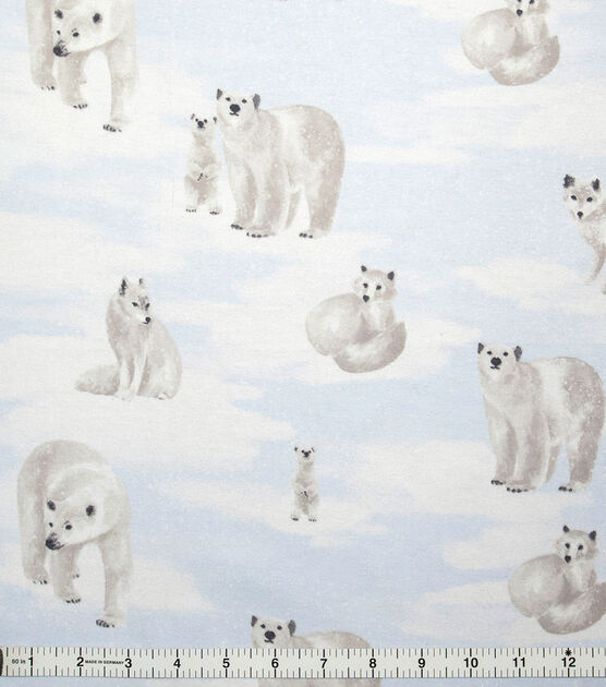 Super Snuggle Polar Bears & Foxes Flannel Fabric