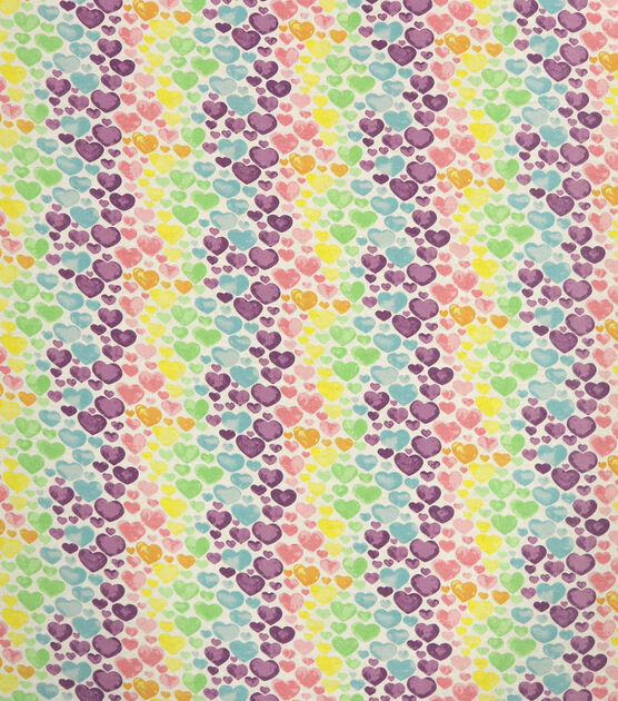 Watercolor Hearts Pastel Super Snuggle Flannel Fabric