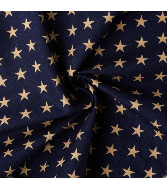Rustic Stars on Blue 43'' Patriotic Cotton Fabric, , hi-res, image 4