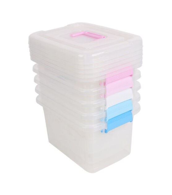 11" x 6.5" Pink & Blue Plastic Storage Boxes 5ct by Top Notch, , hi-res, image 16