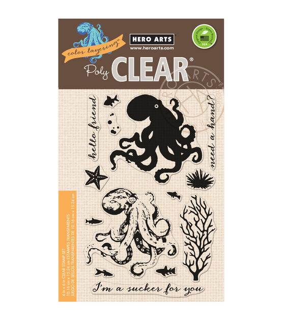 Hero Arts Color Layering 4''x6'' Clear Stamps Octopus