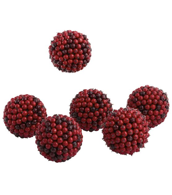 Nearly Natural 5" Red Berry Balls 6pk, , hi-res, image 3