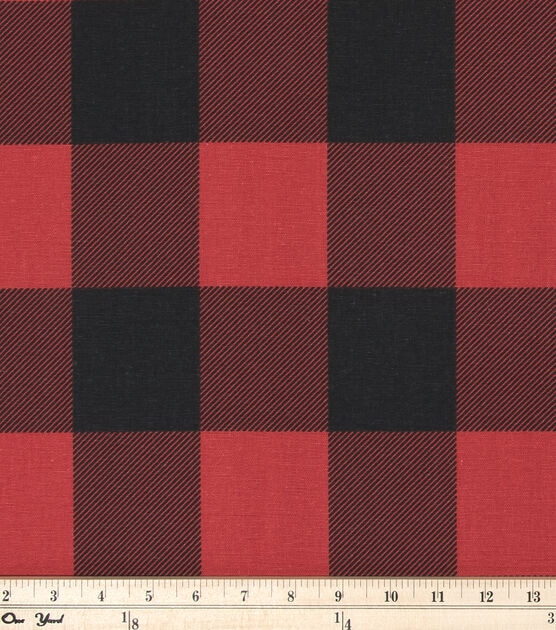 Lumberjack Plaid Fabric, Red and Black Pattern Tartan Fabric Print