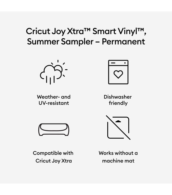 Cricut Joy Xtra Permanent Smart Vinyl Sampler- Summer