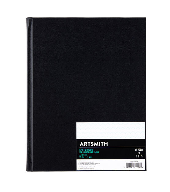 8.5 x 11 Black Hardbound Sketchbook by Artsmith