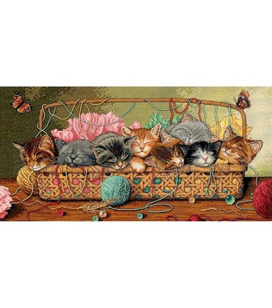 Dimensions 18" x 9" Kitty Litter Counted Cross Stitch Kit