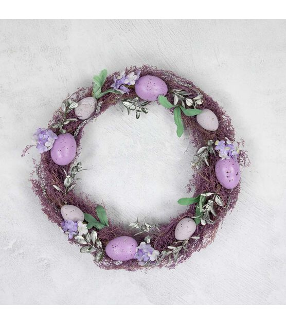 Northlight 12" Easter Lavender Speckled Egg Twig Wreath, , hi-res, image 3