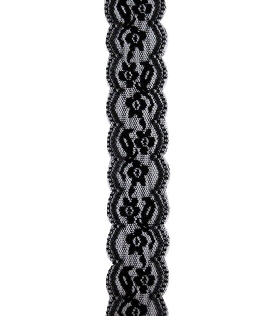 1.5 x 15' Black Lace Ribbon - Ribbon & Deco Mesh - Crafts & Hobbies