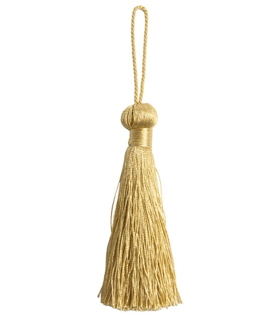 Signature Series 3in Old Gold Rayon Bell Tassel, , hi-res, image 2