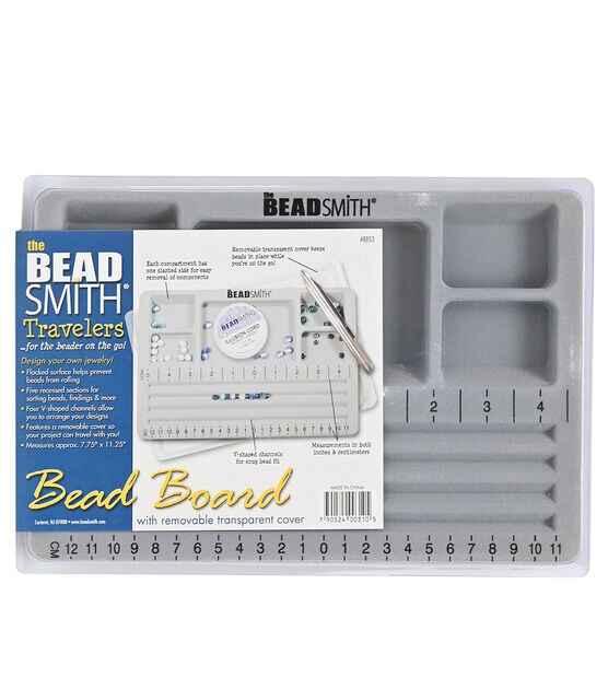 The Beadsmith Bead Board Flocked U and 3 Straight Channels