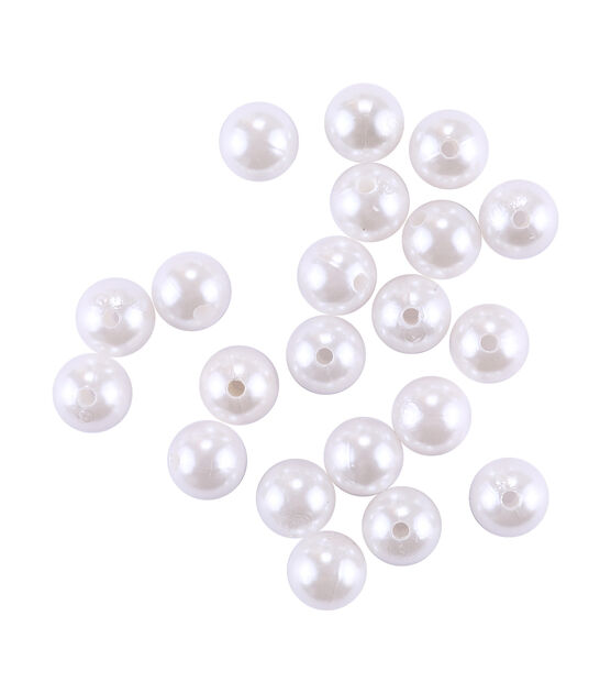 12mm White Plastic Pearl Beads 110ct by hildie & jo, , hi-res, image 2