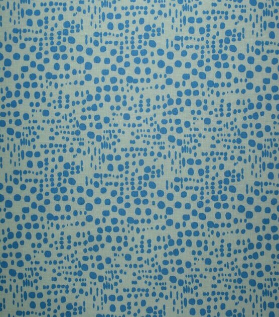 Blue Funky Dots on Brook Green Quilt Cotton Fabric by Quilter's Showcase