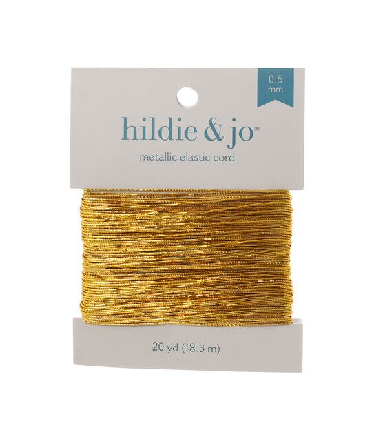 20yds Gold Metallic Elastic Cord by hildie & jo, , hi-res, image 1
