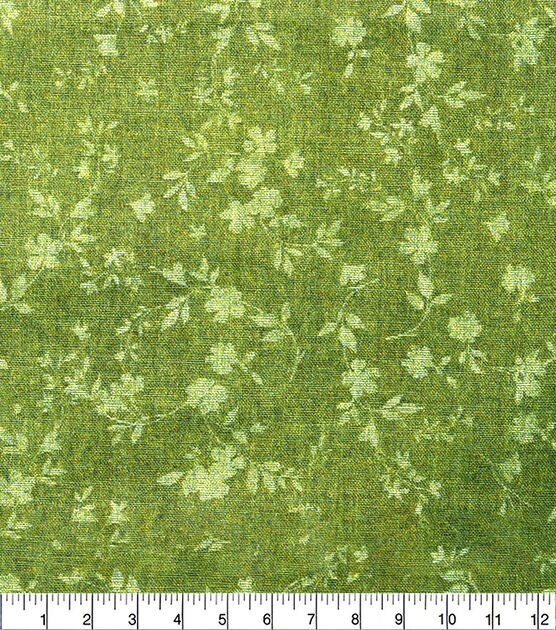 18" x 21" Sage Tonal Floral Cotton Fabric Quarter 1pc by Keepsake Calico, , hi-res, image 3