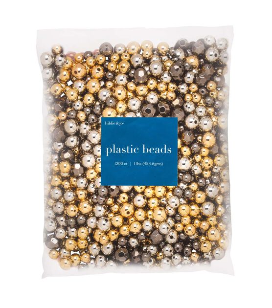 16oz Round Shiny Plastic Beads 950pc by hildie & jo