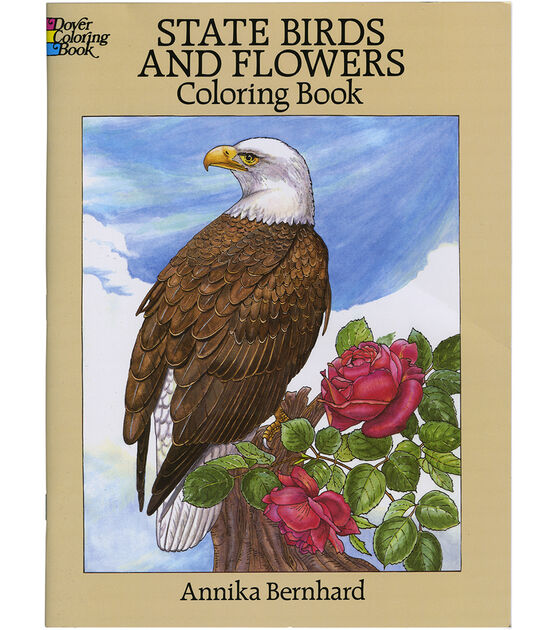 Adult Coloring Book Dover Publication State Birds & Flowers