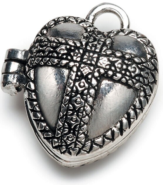 hildie & jo Prayer Box Charm Antique Silver Heart