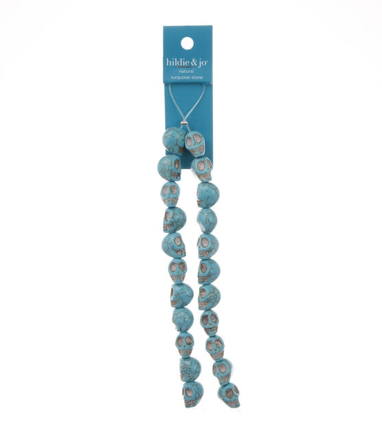 52pk Faux Turquoise Stone Skull Strung Beads by hildie & jo