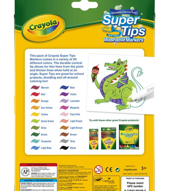 Crayola 20ct Super Tips Washable Markers, , hi-res, image 2