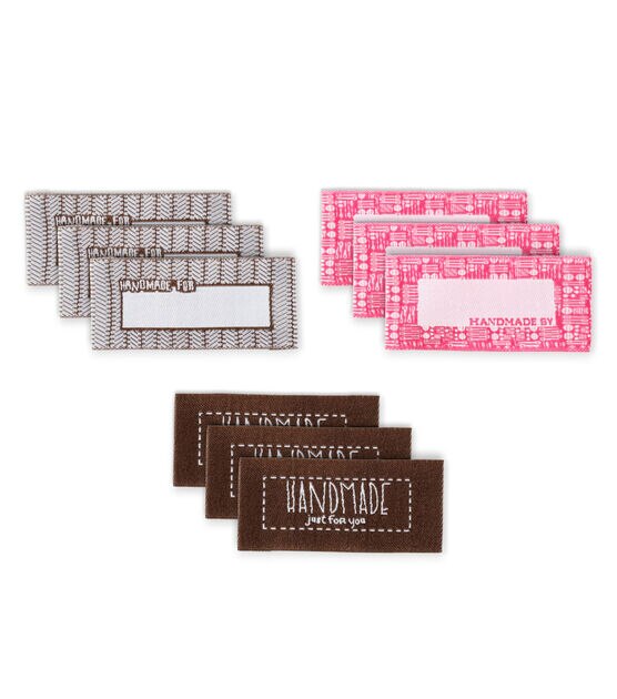 Sew-On Woven Quilt Labels, 9 pc, Brown & Pink, , hi-res, image 3