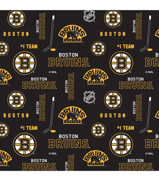 Boston Bruins Logo Cotton Fabric 43, Boston Bruins Shower Curtain