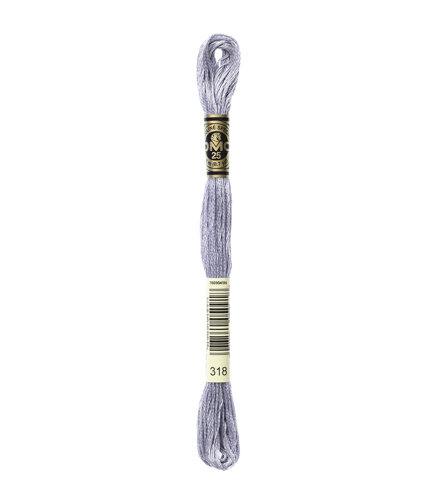 DMC 8.7yd Greens & Grays 6 Strand Cotton Embroidery Floss, 318 Light Steel Gray, hi-res