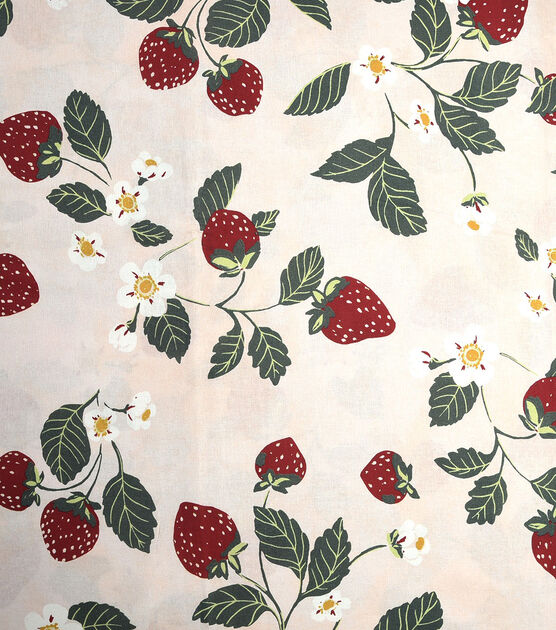 Strawberry & Floral Quilt Cotton Fabric by Keepsake Calico