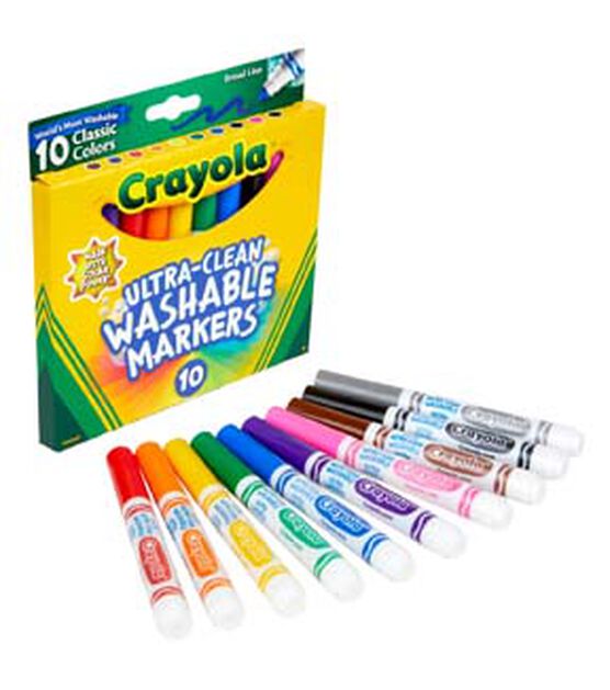 Crayola 10ct Classic Washable Broad Line Bold Markers, , hi-res, image 2