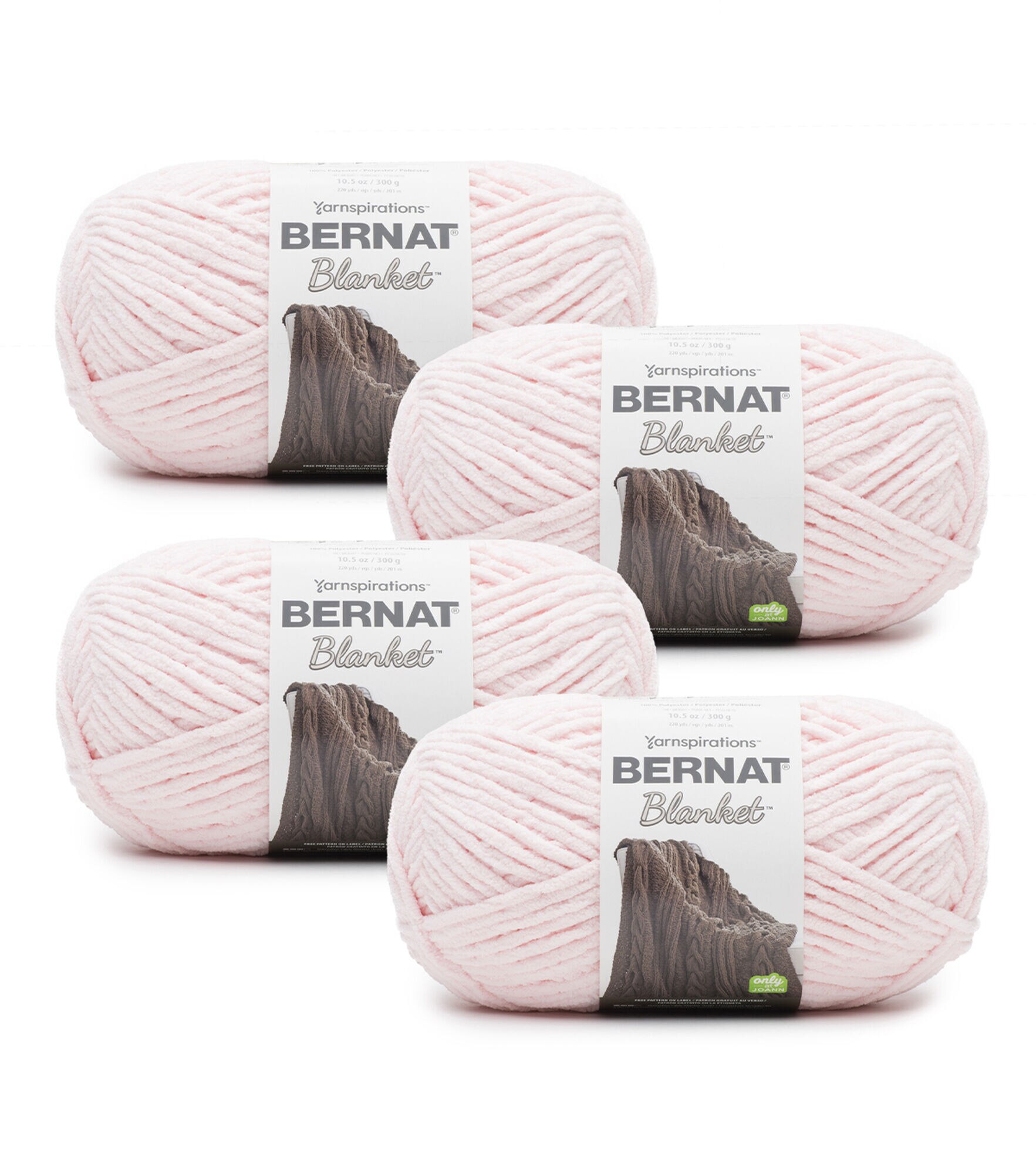 Bernat Blanket Yarn - Big Ball (10.5 oz) - 2 Pack with Pattern Cards in  Color (Tan Pink)