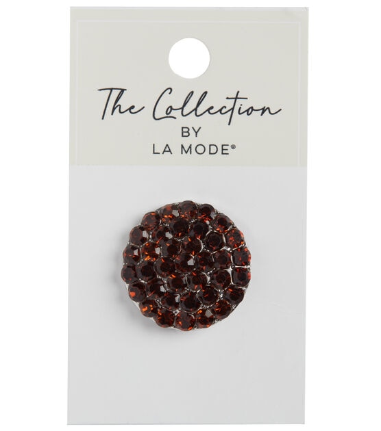 La Mode 1" Amber Rhinestone Shank Button