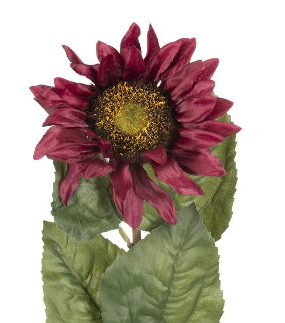 27" Burgundy Sunflower Stem by Bloom Room, , hi-res, image 2