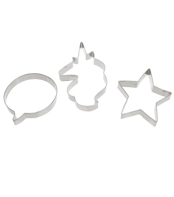 40ct Silver Stainless Steel Cookie Cutters by STIR, , hi-res, image 2